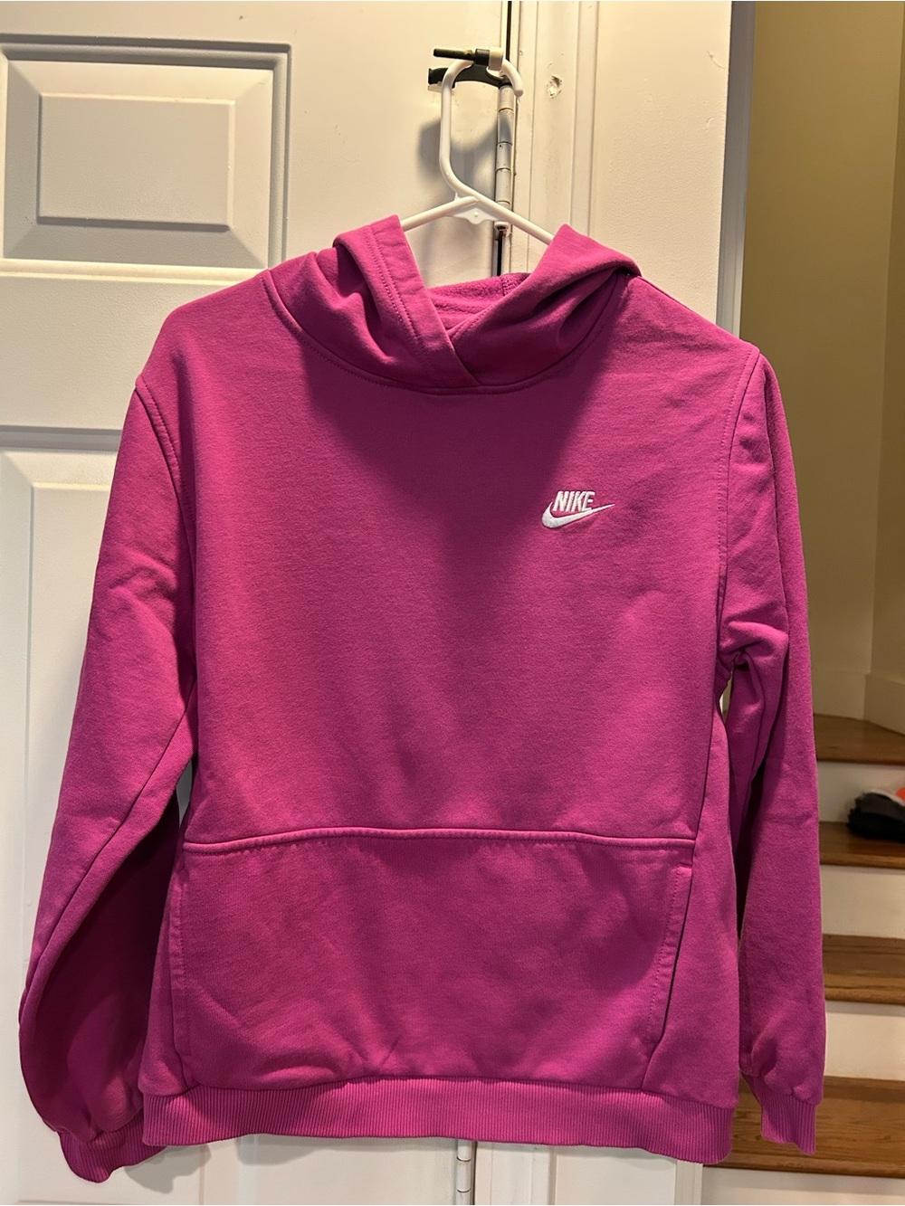 Nike Magenta Fleece Hoodie with White Logo